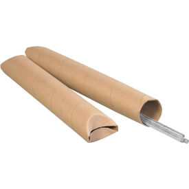 Crimped End Mailing Tubes, 3" Dia. x 24"L, 0.07" Thick, Kraft, 24/Pack