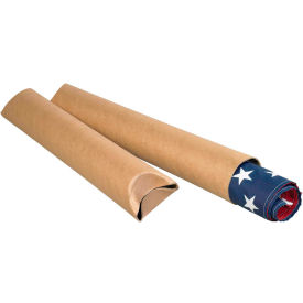 Crimped End Mailing Tubes, 4" Dia. x 30"L, 0.08" Thick, Kraft, 15/Pack