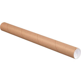 Mailing Tubes With Caps, 2-1/2" Dia. x 30"L, 0.07" Thick, Kraft, 34/Pack