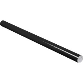 Colored Mailing Tubes With Caps, 2" Dia. x 36"L, 0.06" Thick, Black, 50/Pack