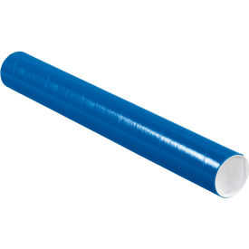 Colored Mailing Tubes With Caps, 3" Dia. x 24"L, 0.07" Thick, Blue, 24/Pack