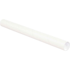 Mailing Tubes With Caps, 2-1/2" Dia. x 24"L, 0.07" Thick, White, 34/Pack