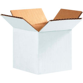 Cardboard Corrugated Boxes, 4"L x 4"W x 4"H, White