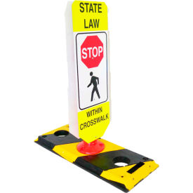 Flexible Post Crosswalk System, State Law - Stop