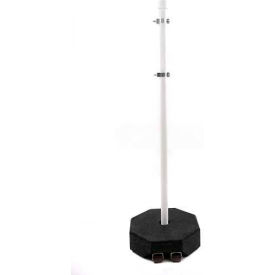 30 Lbs Octagon Sign Base with Wheels and 5' - 1.5" PVC Post with Brackets