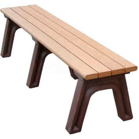 Park Classic 6' Flat Bench, Cedar Bench/Black Frame