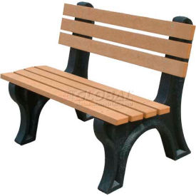 Econo Mizer 4' Backed Bench, Cedar Bench/Black Frame