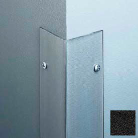 Polycarbonate Surface Mounted 90 Degree Corner Guard, 1-1/8" Wing, 4 Feet High, Black, Drilled