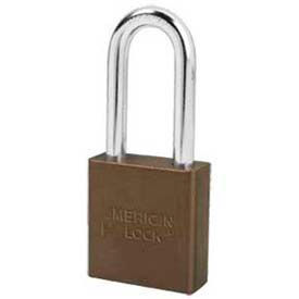 No. A1266BRN Solid Aluminum Rectangular Padlock - Brown