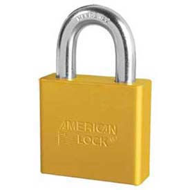 Solid Aluminum Rectangular Padlock - Yellow