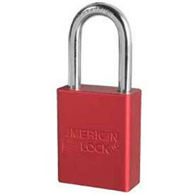 No. A1166RED Solid Aluminum Rectangular Padlock - Red