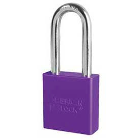 No. A1206PRP Solid Aluminum Rectangular Padlock - Purple