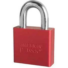 No. A1305RED Solid Aluminum Rectangular Padlock - Red