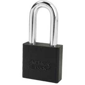 Solid Aluminum Rectangular Padlock - Black