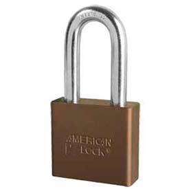 Solid Aluminum Rectangular Padlock - Brown
