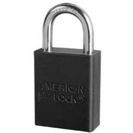 No. A1165BLK Solid Aluminum Rectangular Padlock - Black
