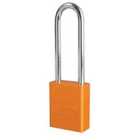 Solid Aluminum Rectangular Padlock - Orange