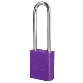 Solid Aluminum Rectangular Padlock - Purple