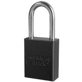 No. A1166BLK Solid Aluminum Rectangular Padlock - Black