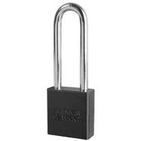 No. A1207BLK Solid Aluminum Rectangular Padlock - Black