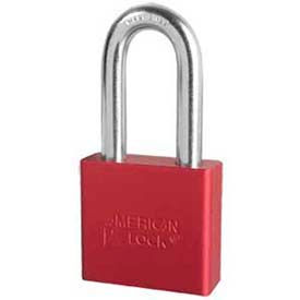 Solid Aluminum Rectangular Padlock - Red
