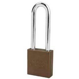 Solid Aluminum Rectangular Padlock - Brown