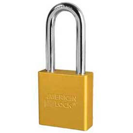 Solid Aluminum Rectangular Padlock - Yellow