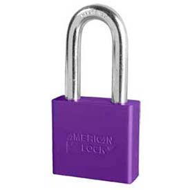 Solid Aluminum Rectangular Padlock - Purple