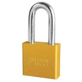 Solid Aluminum Rectangular Padlock - Yellow