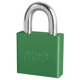 No. A1305GRN Solid Aluminum Rectangular Padlock - Green