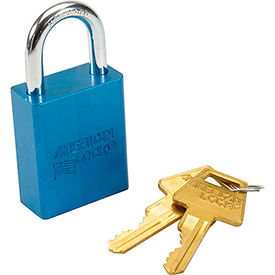 No. A1105BLU Solid Aluminum Rectangular Padlock, Blue