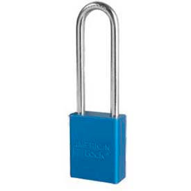 No. A1167BLU Solid Aluminum Rectangular Padlock - Blue