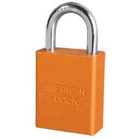 Solid Aluminum Rectangular Padlock - Orange