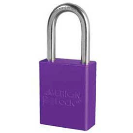 Solid Aluminum Rectangular Padlock - Purple