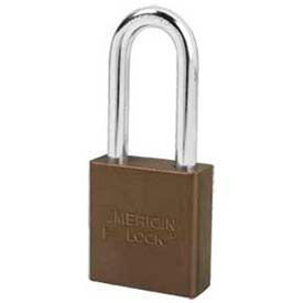 No. A1206BRN Solid Aluminum Rectangular Padlock - Brown