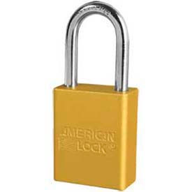 No. A1166YLW Solid Aluminum Rectangular Padlock - Yellow
