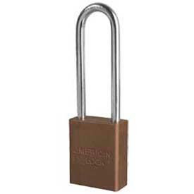 No. A1107BRN Solid Aluminum Rectangular Padlock - Brown