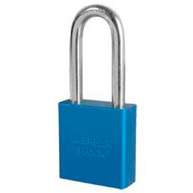 No. A1266BLU Solid Aluminum Rectangular Padlock - Blue