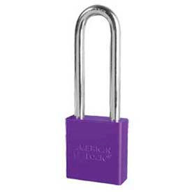 Solid Aluminum Rectangular Padlock - Purple