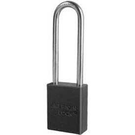 No. A1167BLK Solid Aluminum Rectangular Padlock - Black