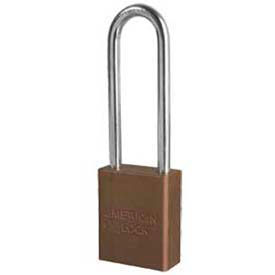 No. A1167BRN Solid Aluminum Rectangular Padlock - Brown