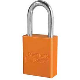 Solid Aluminum Rectangular Padlock - Orange