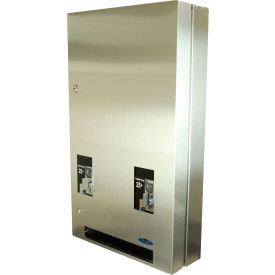 Double Sanitary Napkin, Tampon Vendor - Stainless Steel, 50 Cent.