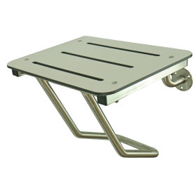 Frost Full Wall Mounted Shower Seat - Stainless/White