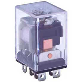 Industrial Relay, DPDT, Blade Terminal, Top MTD Flange, Coil 24 VAC