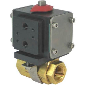 Brass Ball Valve W/500 Series Double-Acting Pneumatic Actuator, 1"