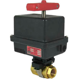 Brass Barstock Ball Valve W/600 Series 120AC Electric Actuator, 2"