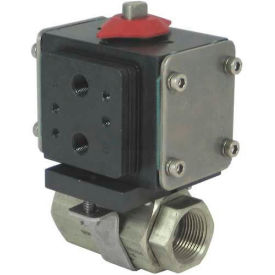 Gemini Valve S/S Ball Valve with Double-Acting Pneumatic Actuator, 1-1/2"
