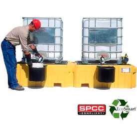 Ultra-Twin IBC Spill Pallet - No Drain - with 2 Bucket Shelves