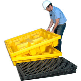 Ultra-Spill Pallet 1231 P4 - Nestable - Yellow with Drain
